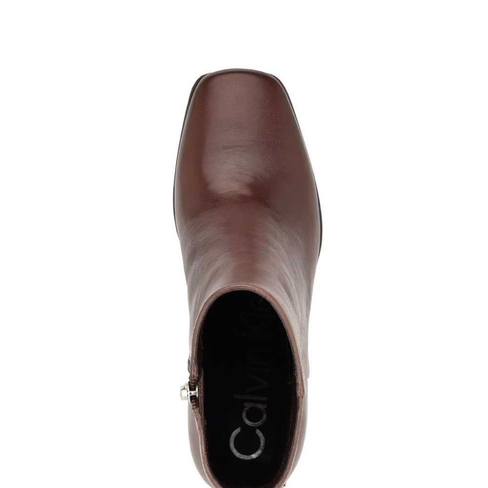 Calvin Klein Women's Broma Mid Calf Boot Brown Heeled Boots, Brand New - Picture 4 of 10